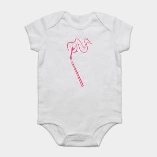 flaming hot orange match stick, heart on fire cute gift Baby Bodysuit